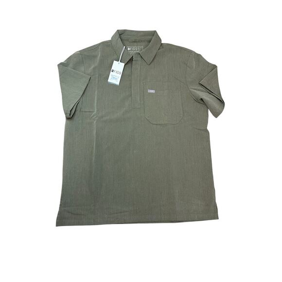 NWT Figs Classic Lima Cargo Scrub Top HEATHERED OLIVE Size Medium - Picture 1 of 5